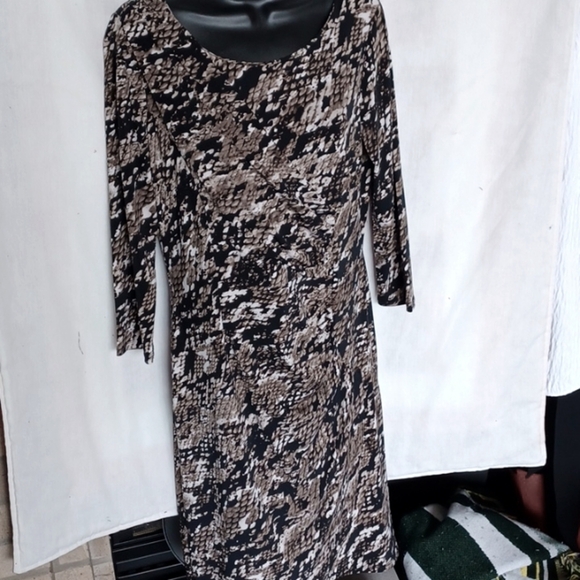 Dana Buchman Snake print Faux Wrap Dress - Picture 1 of 9